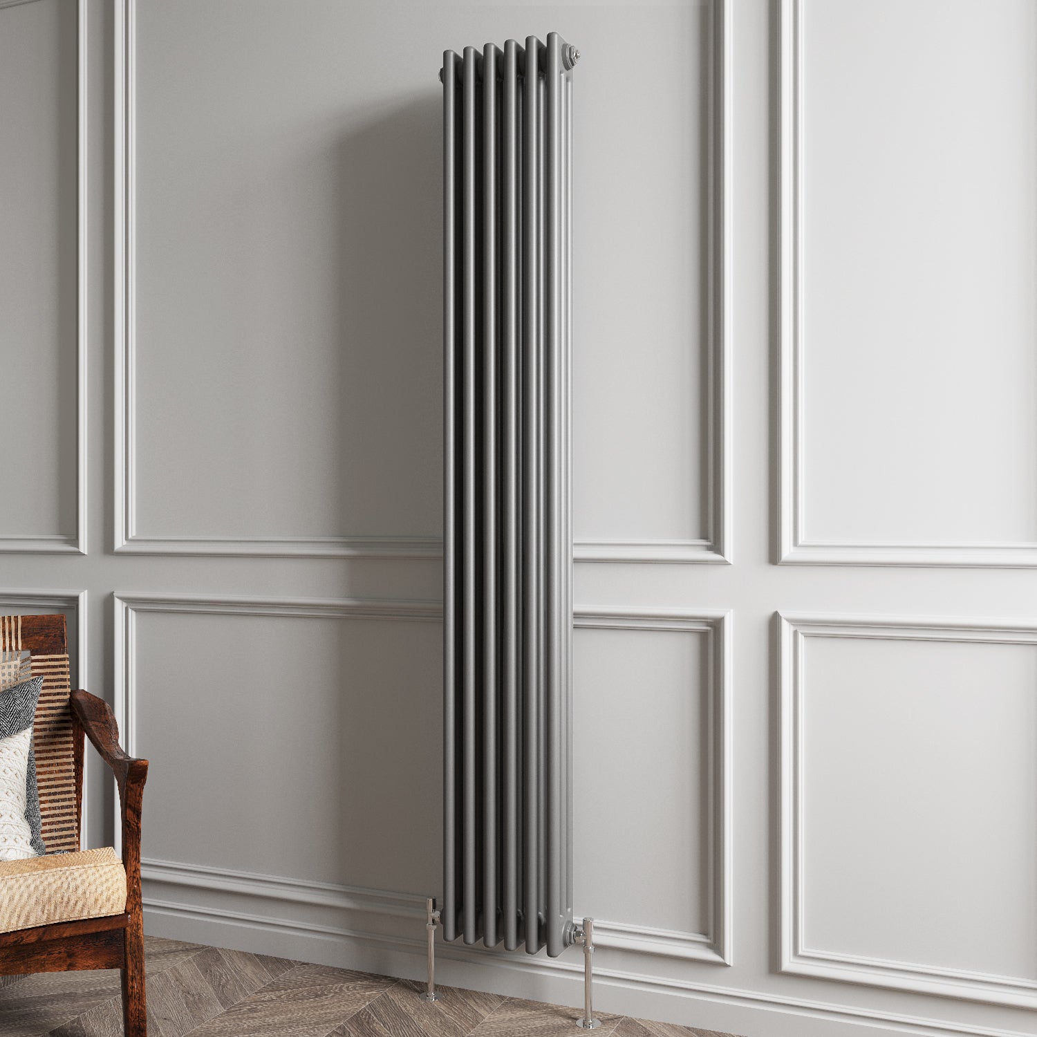 Aidal- Traditional Vertical 1800x290mm 3 Columns Anthracite Cast Iron Radiator