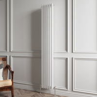 Aidal- Traditional Vertical 1800x290mm 3 Columns White Cast Iron Radiator