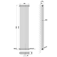 1800x380mm white 3 columns traditional radiator dimension