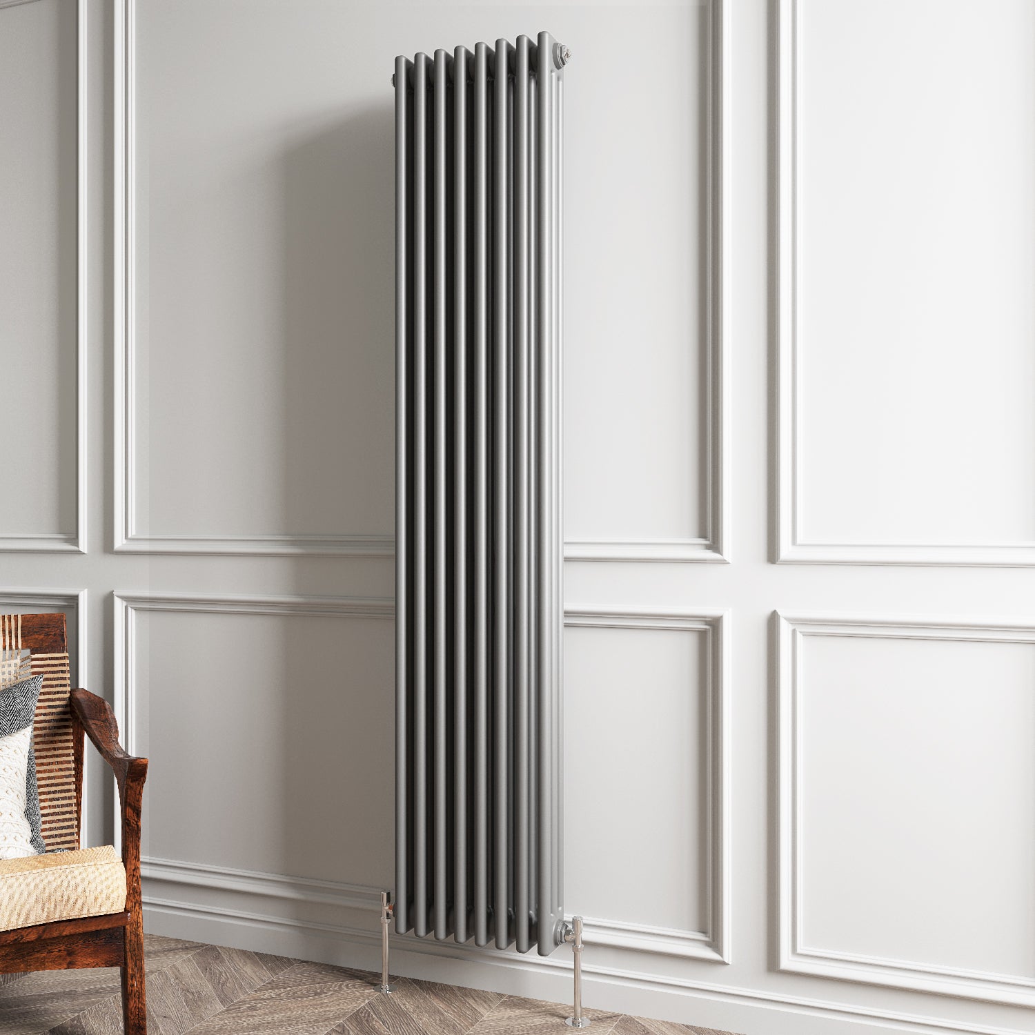 Aidal- Traditional Vertical 1800x380mm 3 Columns Anthracite Cast Iron Radiator