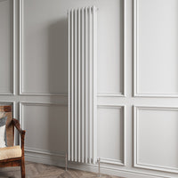 Aidal- Traditional Vertical 1800x380mm 3 Columns White Cast Iron Radiator