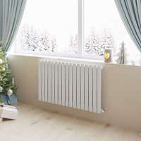 Aidal- Designer Horizontal 600x1003mm Single White Oval Column Radiator