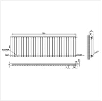 600x1593mm single white oval column radiator dimension