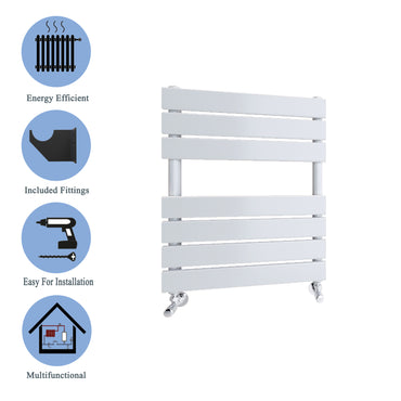 Aidal- Bathroom 650x500mm White Towel Rail Radiator