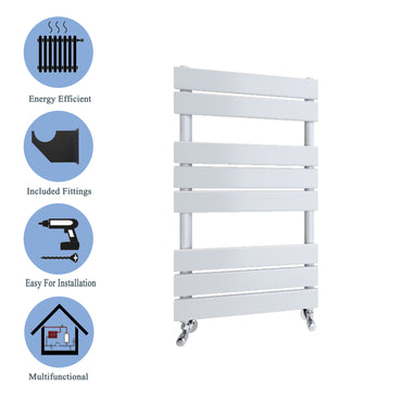 Aidal- Bathroom 800x450mm White Towel Rail Radiator