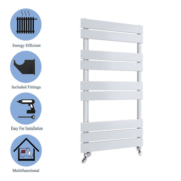 Aidal- Bathroom 1000x450mm White Towel Rail Radiator