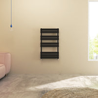 Aidal- Bathroom 1000x600mm Black Towel Rail Radiator