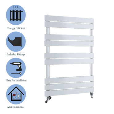 Aidal- Bathroom 1000x600mm White Towel Rail Radiator