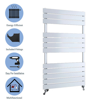 Aidal- Bathroom 1200x600mm White Towel Rail Radiator