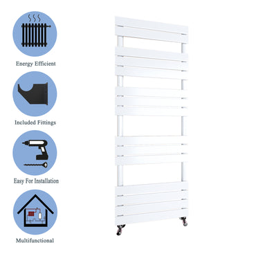 Aidal- Bathroom 1600x450mm White Towel Rail Radiator