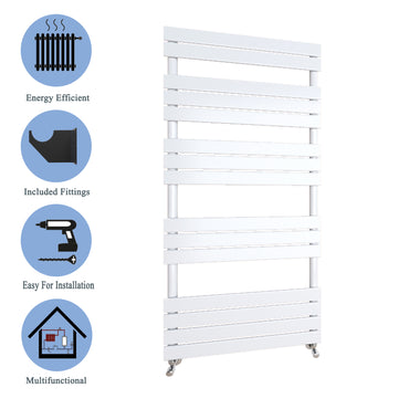 Aidal- Bathroom 1600x600mm White Towel Rail Radiator