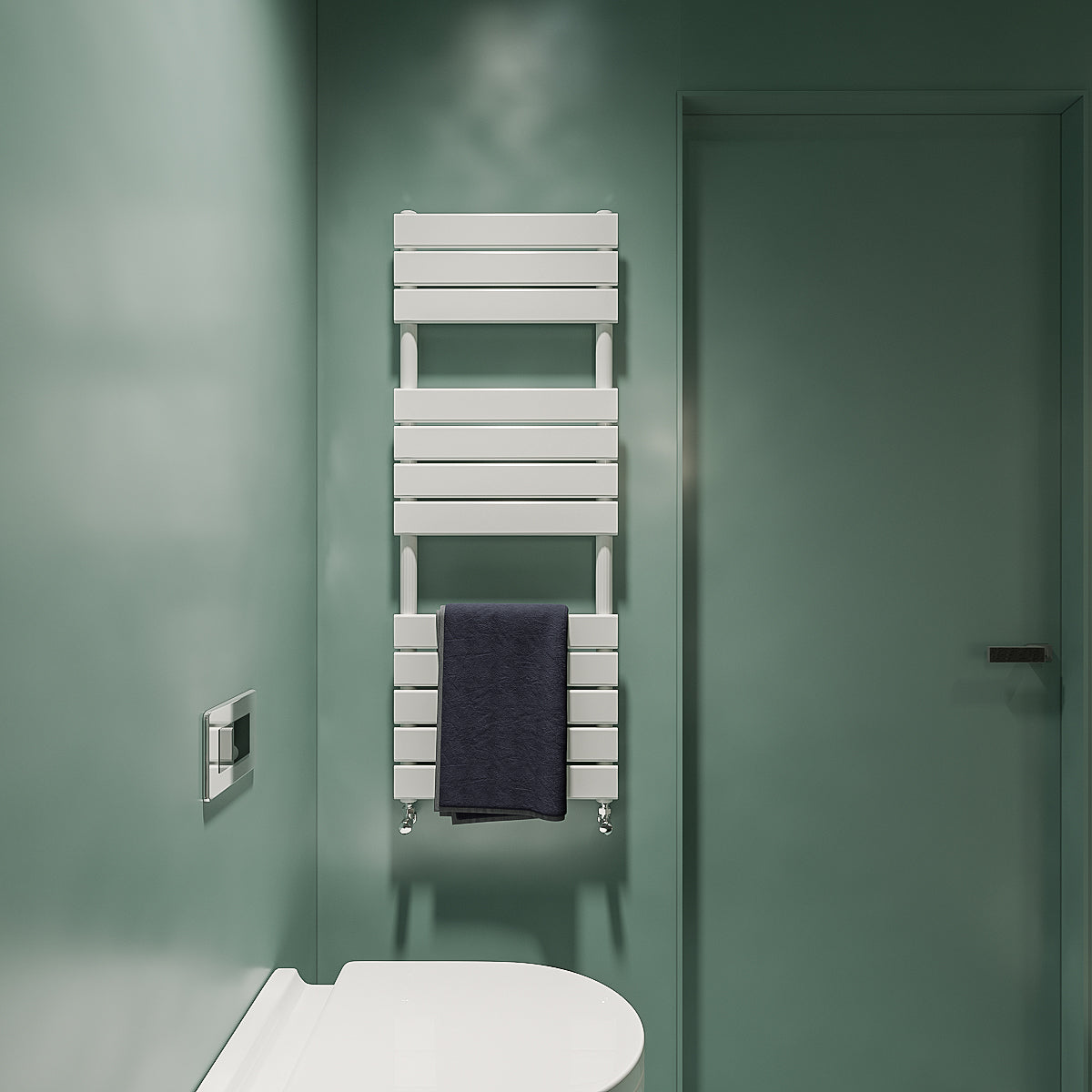 Aidal- Bathroom 1200x450mm White Towel Rail Radiator