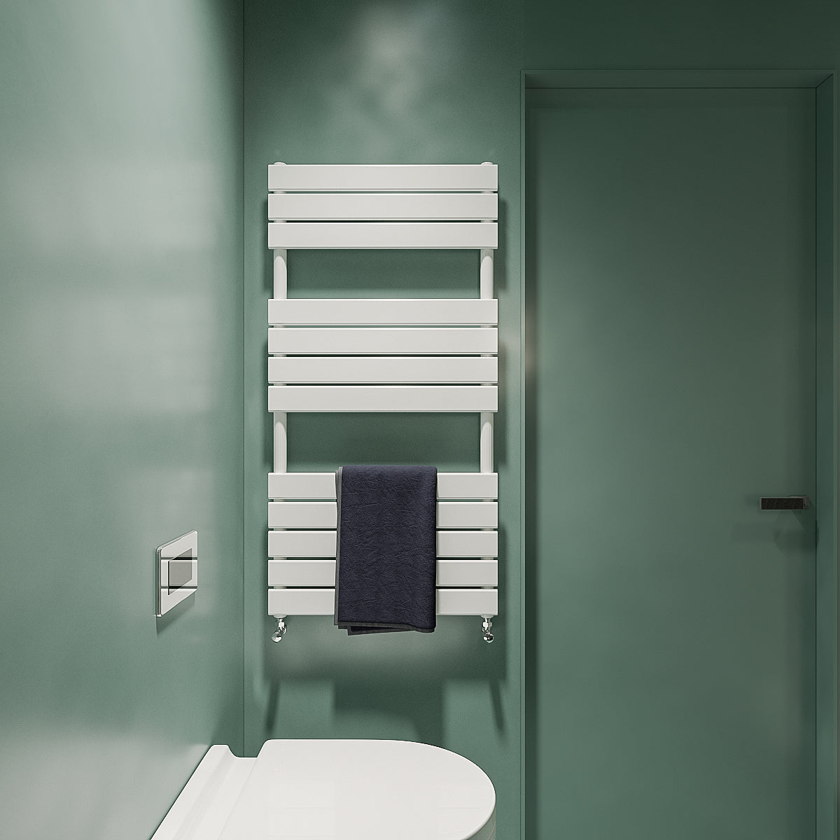 Aidal- Bathroom 1200x600mm White Towel Rail Radiator