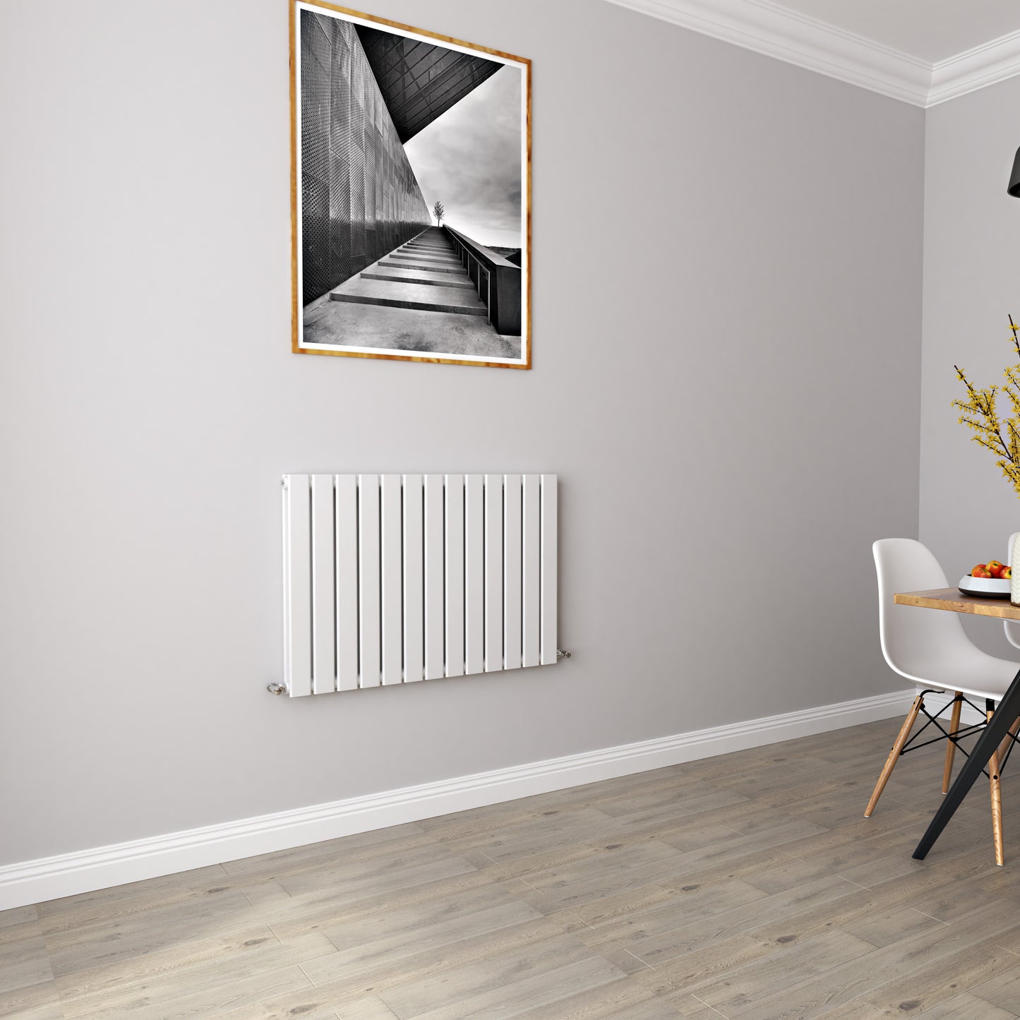 AICA - Modern Horizontal 600x884mm Double White Flat Panel Radiator