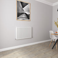 AICA - Modern Horizontal 600x884mm Double White Flat Panel Radiator