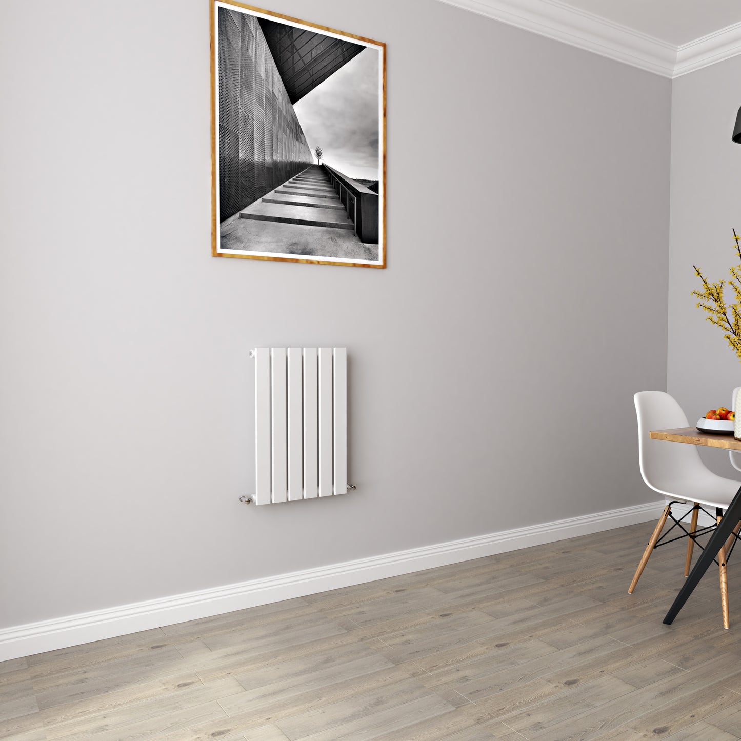 AICA - Modern Horizontal 600x408mm Single White Flat Panel Radiator