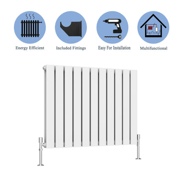 Modern Horizontal Double White Flat Panel Radiator