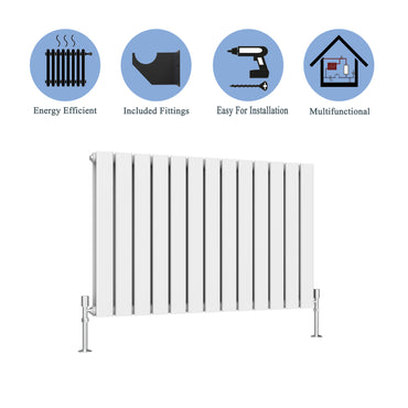 Modern Horizontal Double White Flat Panel Radiator