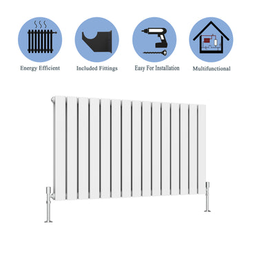 Modern Horizontal Double White Flat Panel Radiator