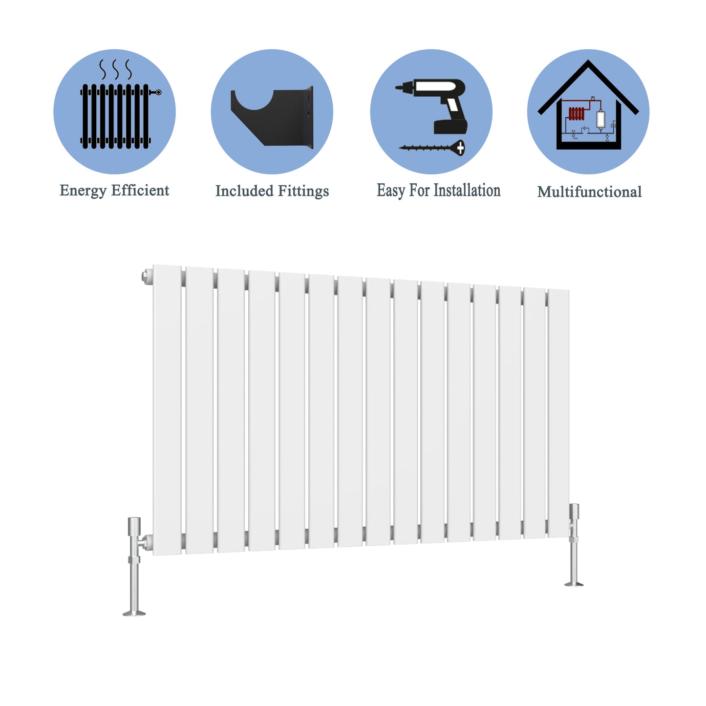 Modern Horizontal Single White Flat Panel Radiator