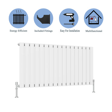 Modern Horizontal Single White Flat Panel Radiator