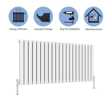 Modern Horizontal Double White Flat Panel Radiator