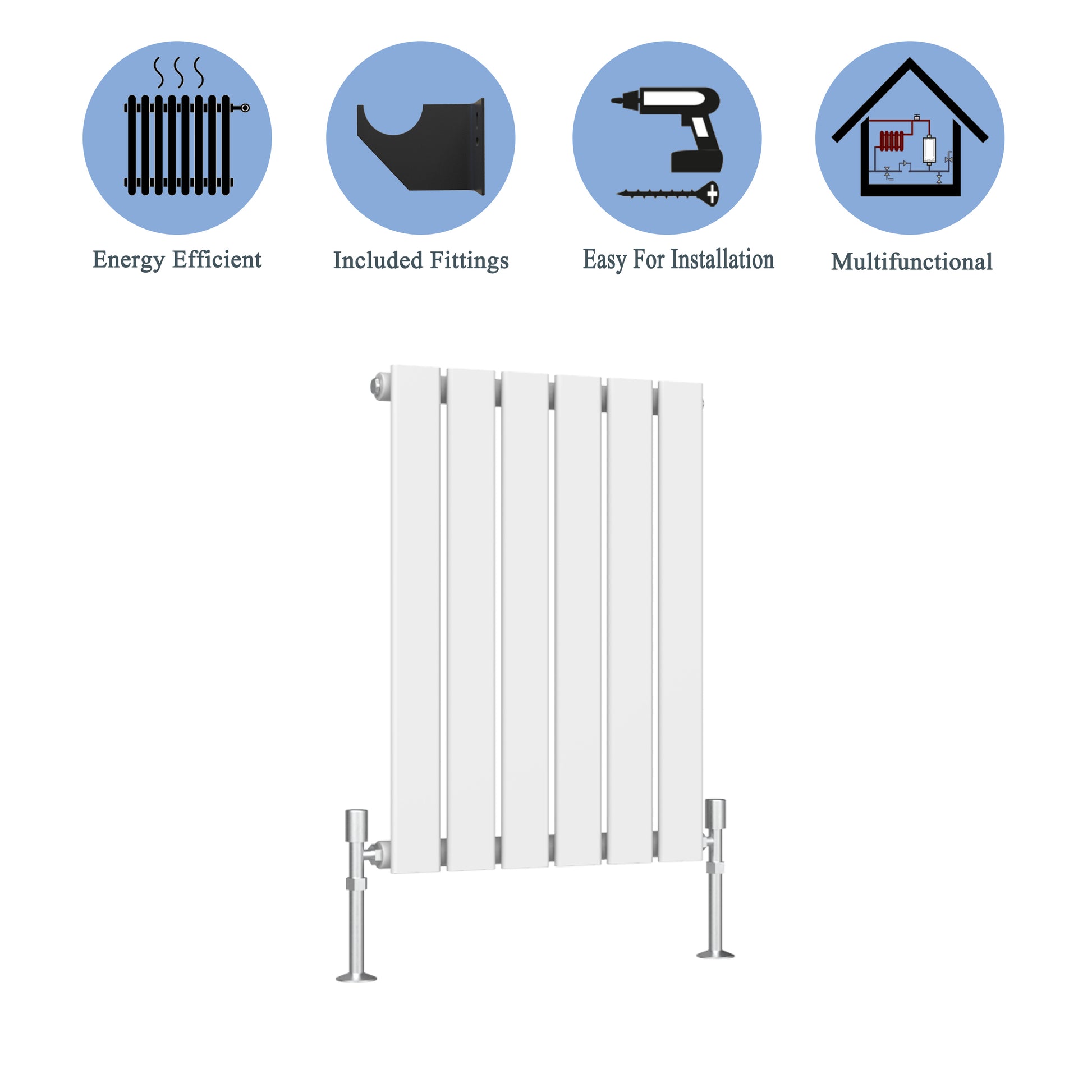 Modern Horizontal Single White Flat Panel Radiator