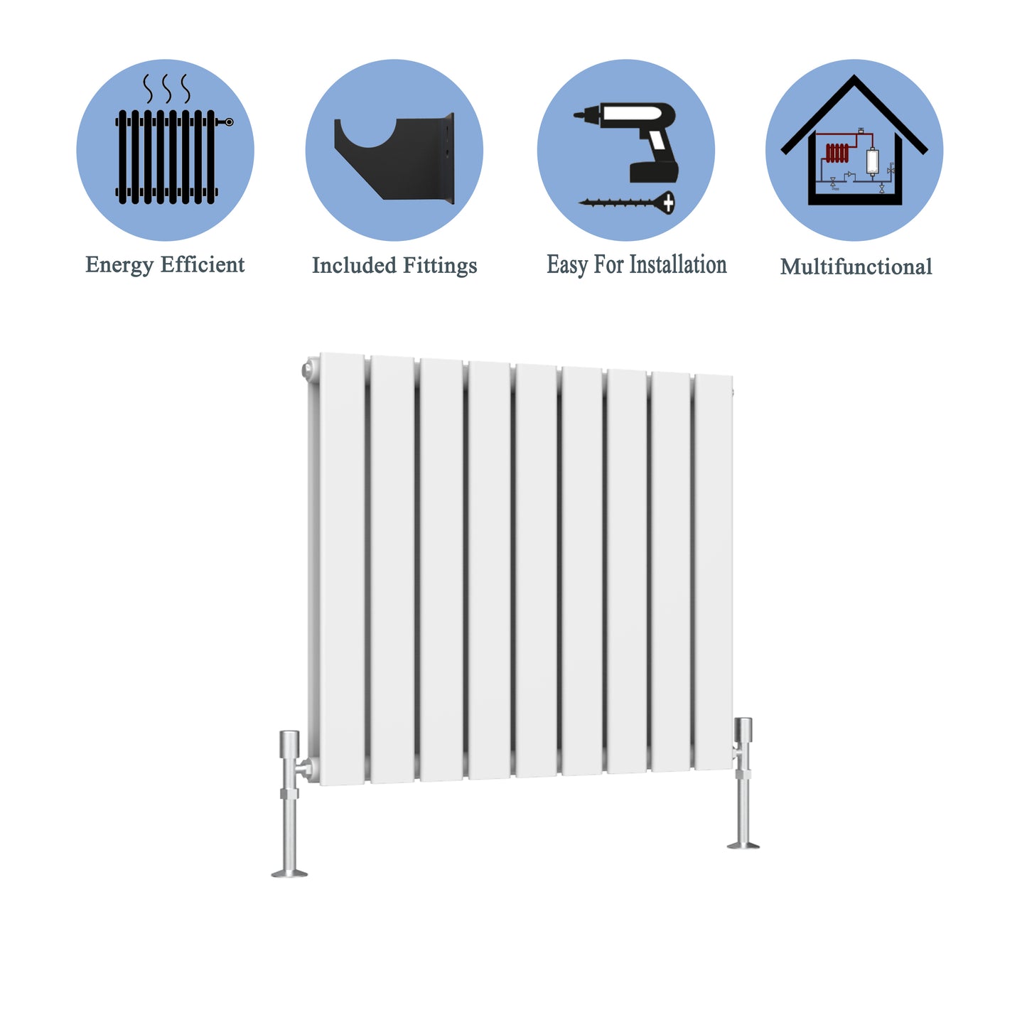 Modern Horizontal Double White Flat Panel Radiator