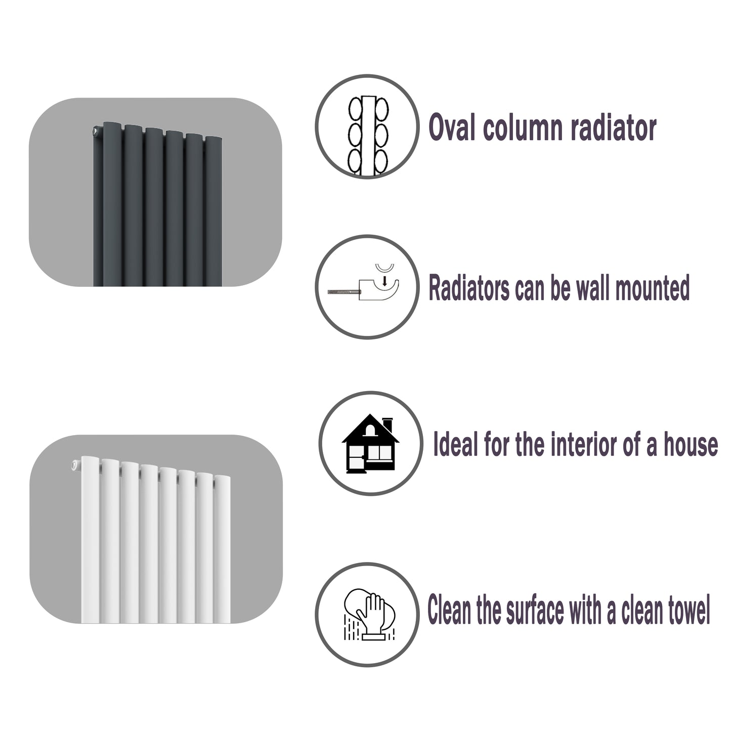 Aidaloval column radiator function chart