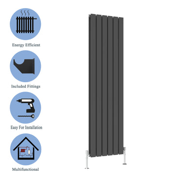 Modern Vertical Double Anthracite Flat Panel Radiator