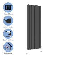 Modern Vertical Double Anthracite Flat Panel Radiator