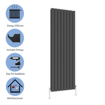 Modern Vertical Double Anthracite Flat Panel Radiator