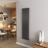 AICA - Modern Vertical 1600x408mm Single Anthracite Flat Panel Radiator