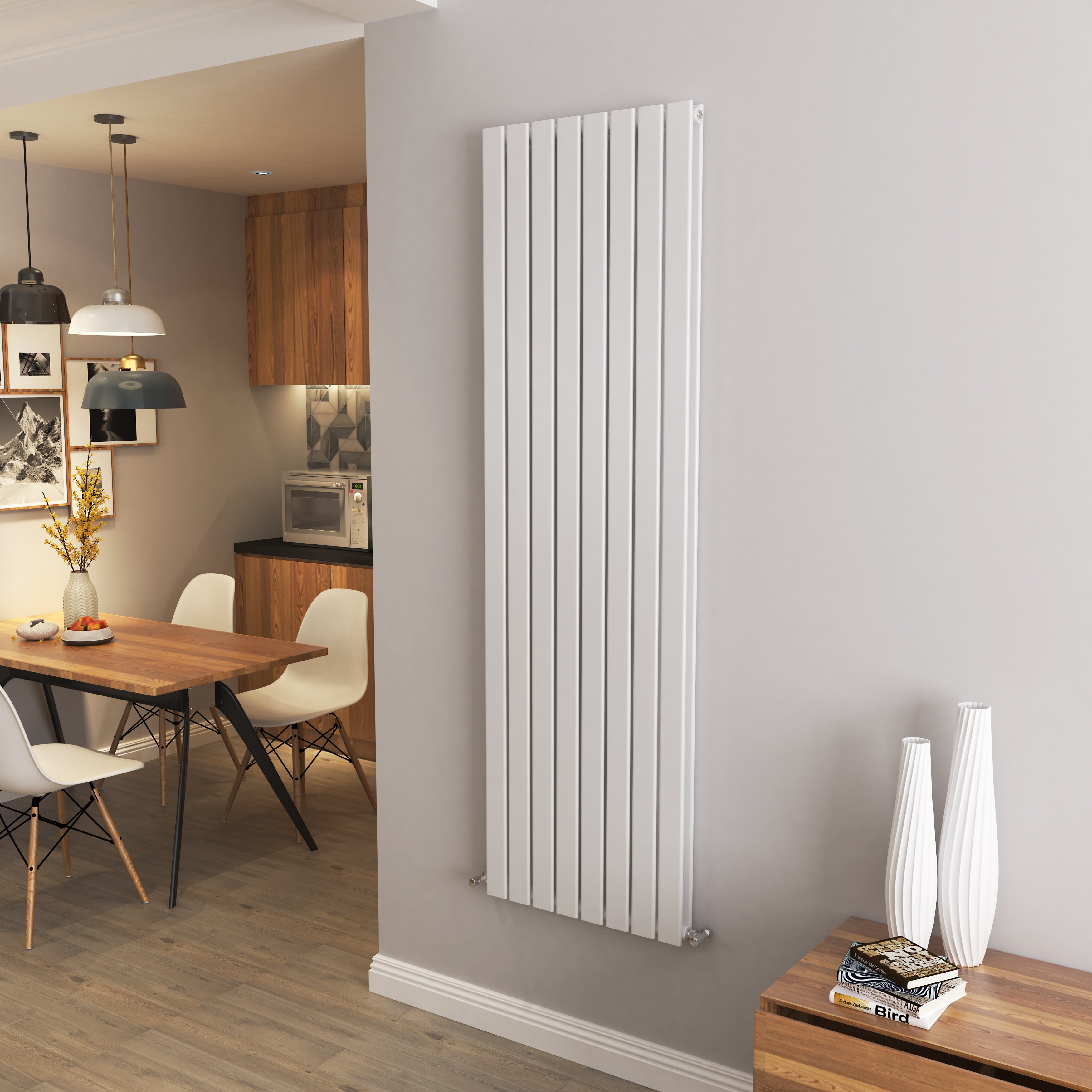 AICA - Modern Vertical 1800x544mm Double White Flat Panel Radiator