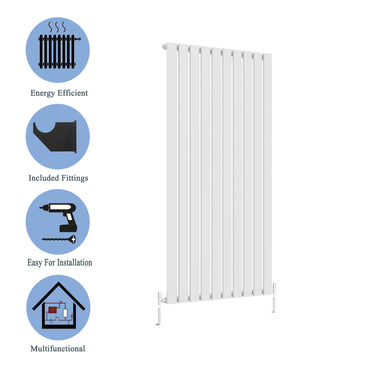 Modern Vertical 1800x680mm Single White Flat Panel Radiator