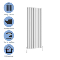 Modern Vertical Double White Flat Panel Radiator