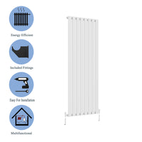 Modern Vertical 1800x680mm Single White Flat Panel Radiator