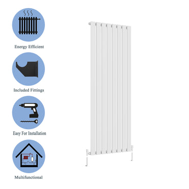 Modern Vertical 1800x680mm Single White Flat Panel Radiator