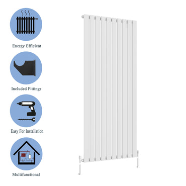 Modern Vertical 1800x680mm Single White Flat Panel Radiator