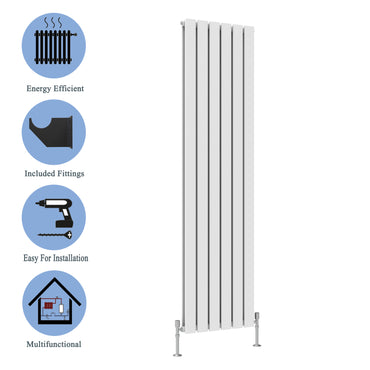 Modern Vertical Double White Flat Panel Radiator