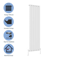 Modern Vertical 1800x680mm Single White Flat Panel Radiator