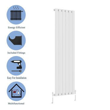 Modern Vertical 1800x680mm Single White Flat Panel Radiator